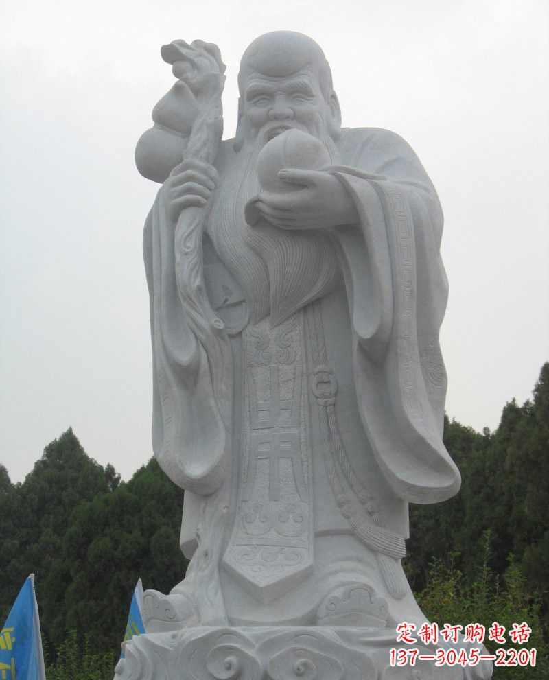 漳州大理石老寿星雕塑,重现传统文化的美好
