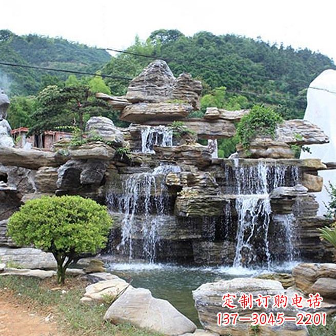 漳州领雕塑让您的景区更精彩——奇石流水假山雕塑