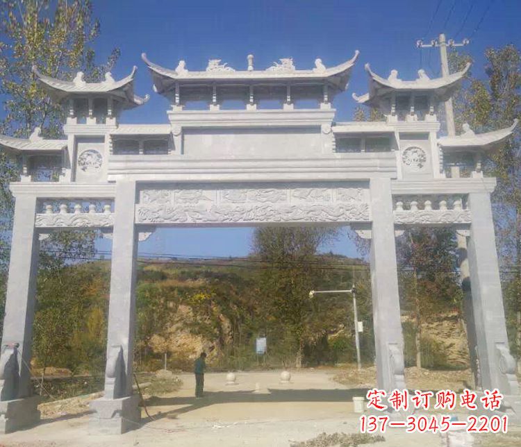 漳州中领雕塑:精雕制作仿古石牌坊石雕