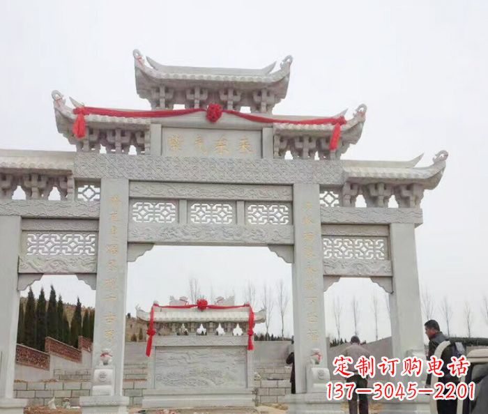 漳州景区三门牌坊石雕 (14)