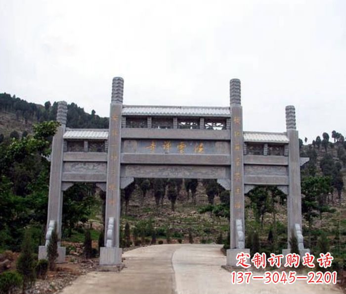 漳州景区三门牌坊石雕 (17)