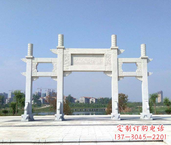 漳州景区三门牌楼石雕