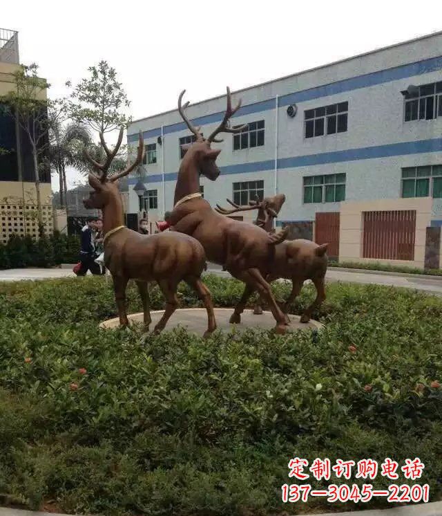 漳州梅花鹿小区铜雕精美礼品