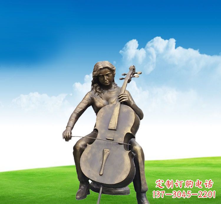 漳州美女拉大提琴雕塑