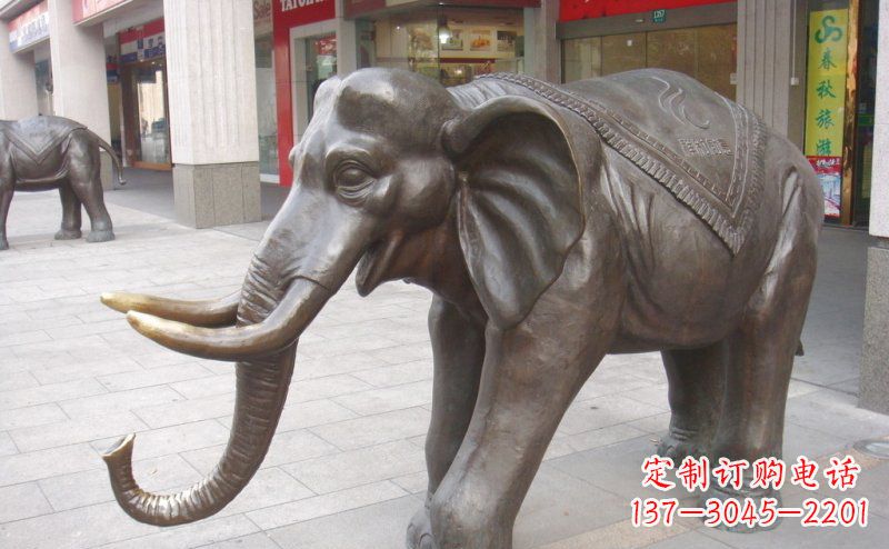 漳州祥和如意的铜制大象雕塑