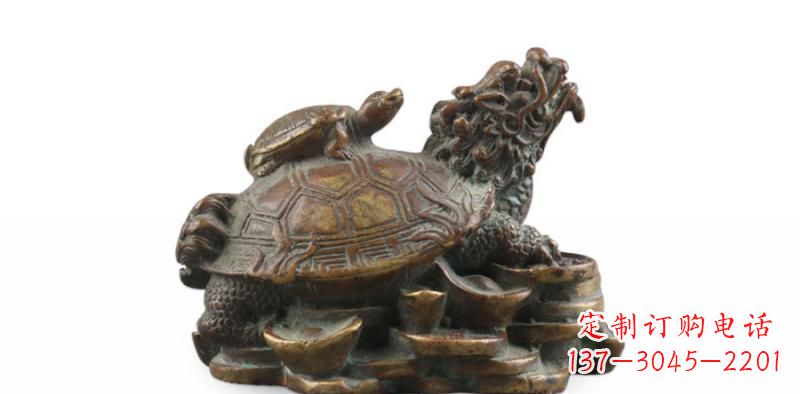 漳州雕塑非凡,铜雕龙龟母子精美