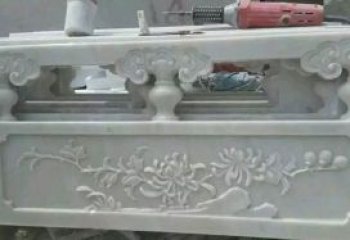 漳州汉白玉花朵浮雕栏板，精致深具视觉立体感
