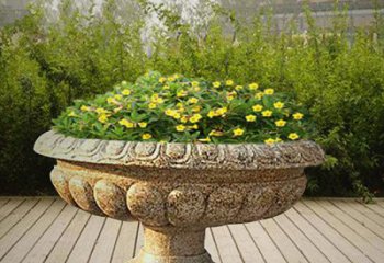 漳州花岗岩园林石花盆雕塑