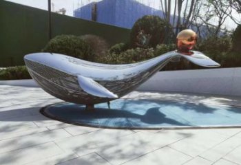 漳州中领雕塑海豚戏球镜面不锈钢雕塑