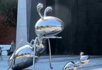 漳州不锈钢蚂蚁雕塑，抛光镜面，精致精美