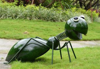 漳州绿色落尾蚂蚁不锈钢摆件雕塑：精致的小动物艺术作品
