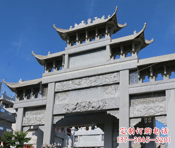 漳州定制牌坊石雕,纪念无价的美好记忆