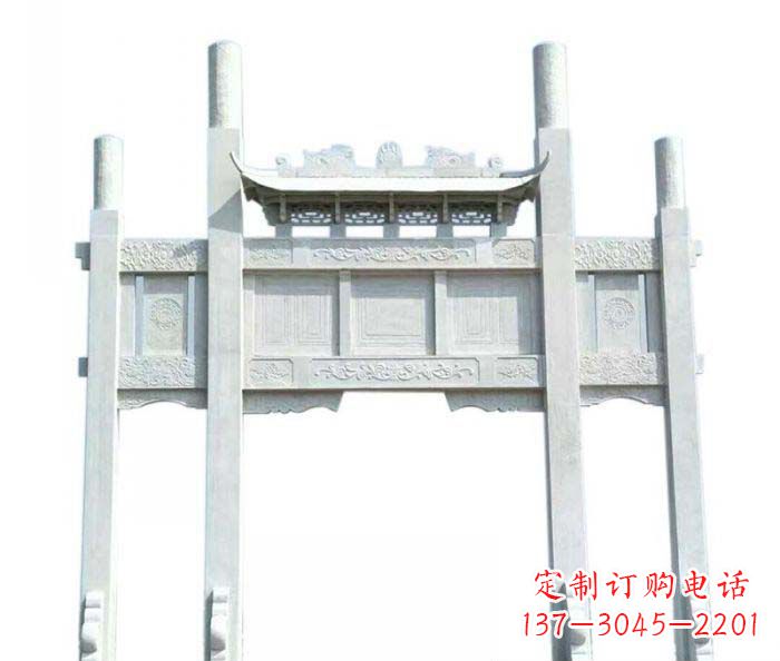 漳州三门石雕牌坊定制精美牌坊雕塑