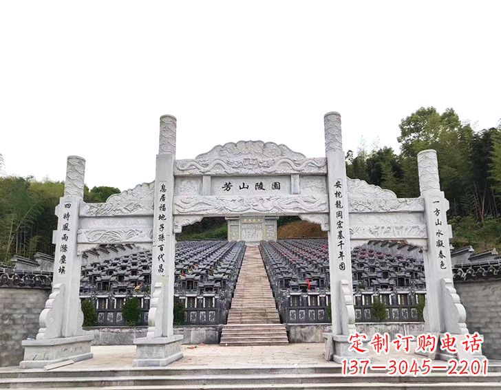 漳州精致雕刻的三门石牌坊雕塑