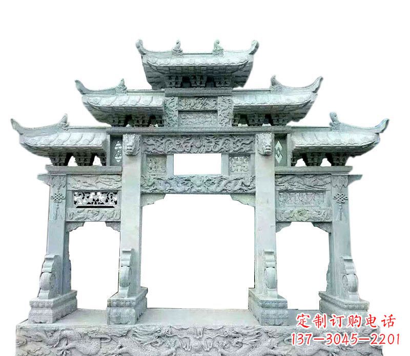 漳州中领雕塑仿古牌坊石雕定制