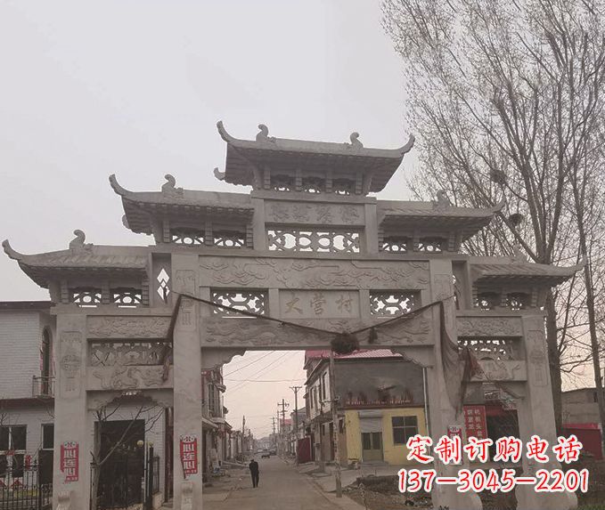 漳州精美牌坊石雕,定制精美属于您的雕塑