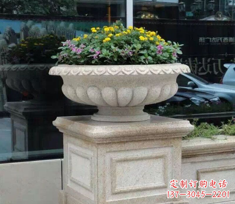 漳州精美大理石花盆雕塑
