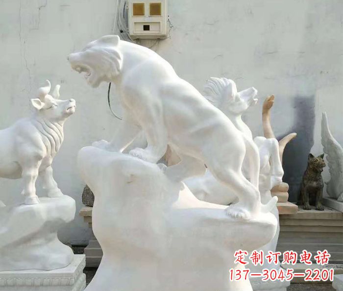 漳州中领雕塑：汉白玉老虎雕塑