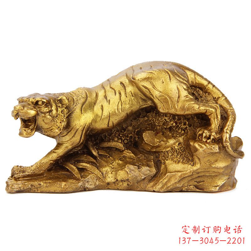 漳州中领雕塑生肖铜虎鎏金摆件，是一款以生肖虎…