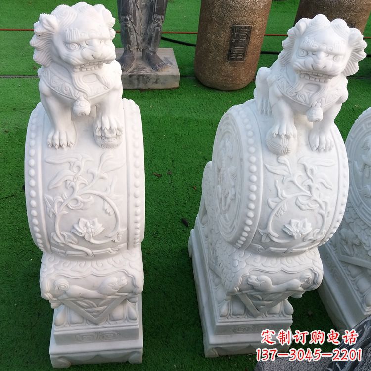 漳州石雕青石貔貅门墩雕塑