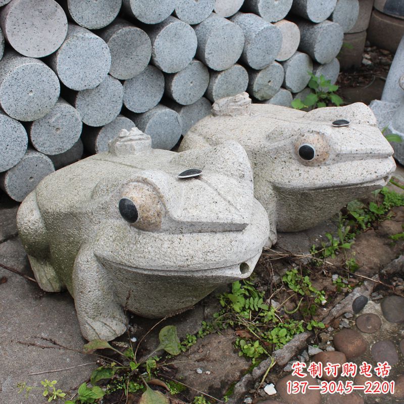 漳州石雕青蛙喷水雕塑
