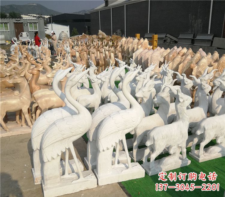 漳州石雕仙鹤雕塑