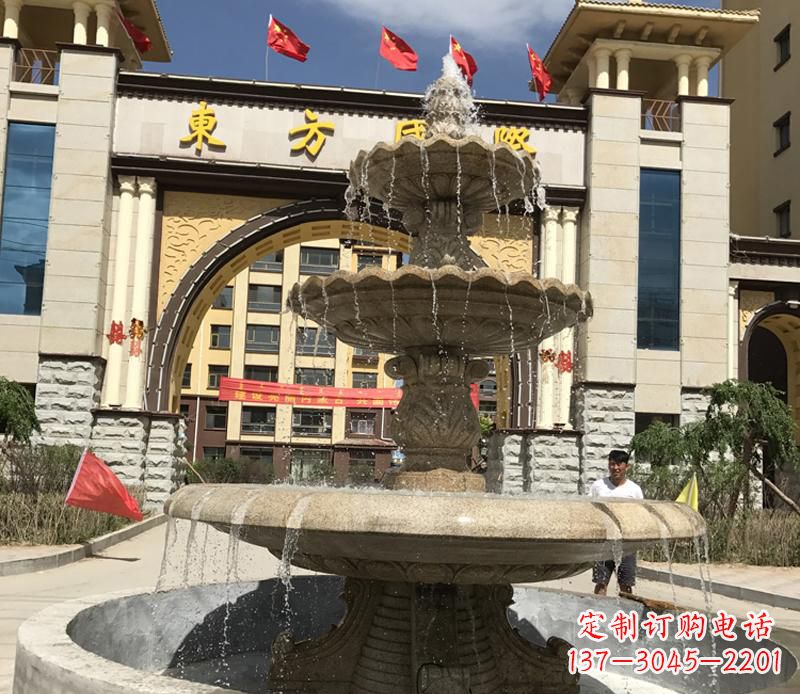 漳州石雕小区大型喷泉雕塑
