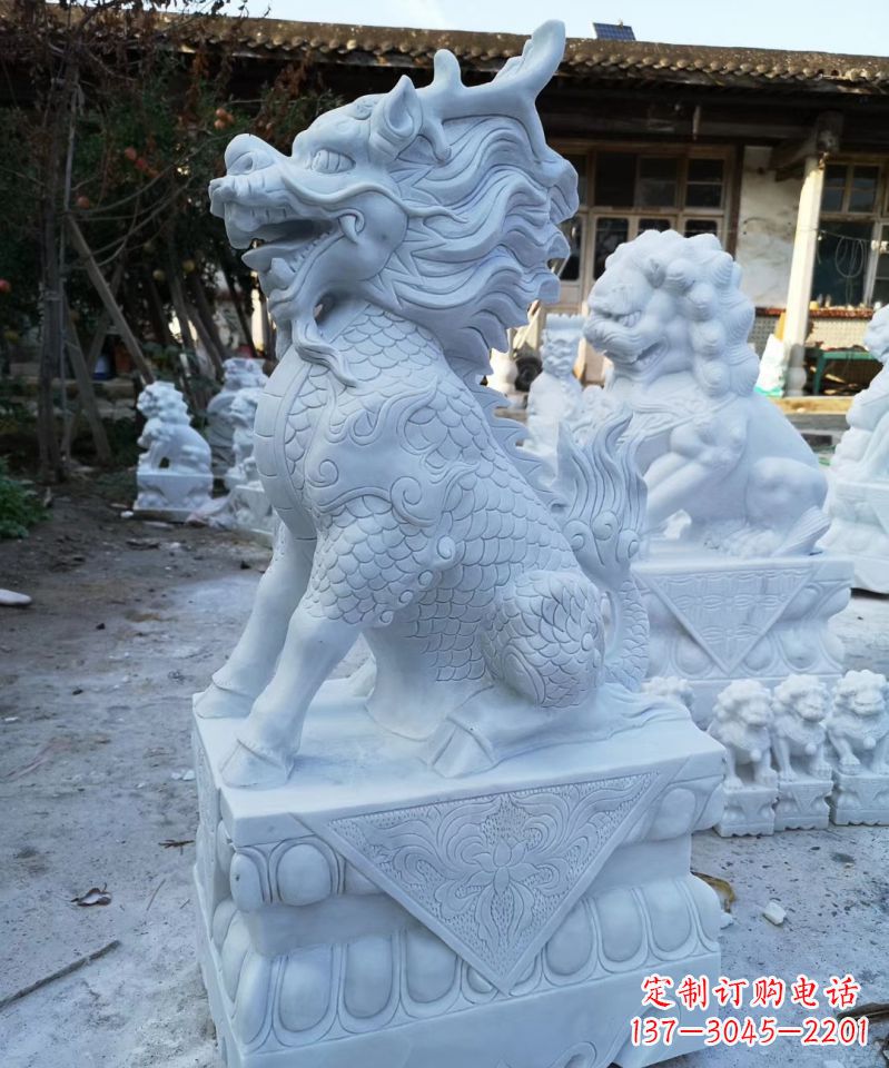 漳州石雕镇宅麒麟动物雕塑