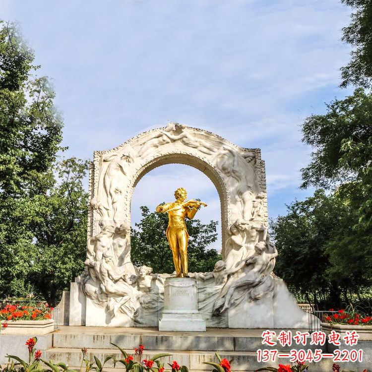 漳州世界名人古典主义作曲家莫扎特公园铜雕像