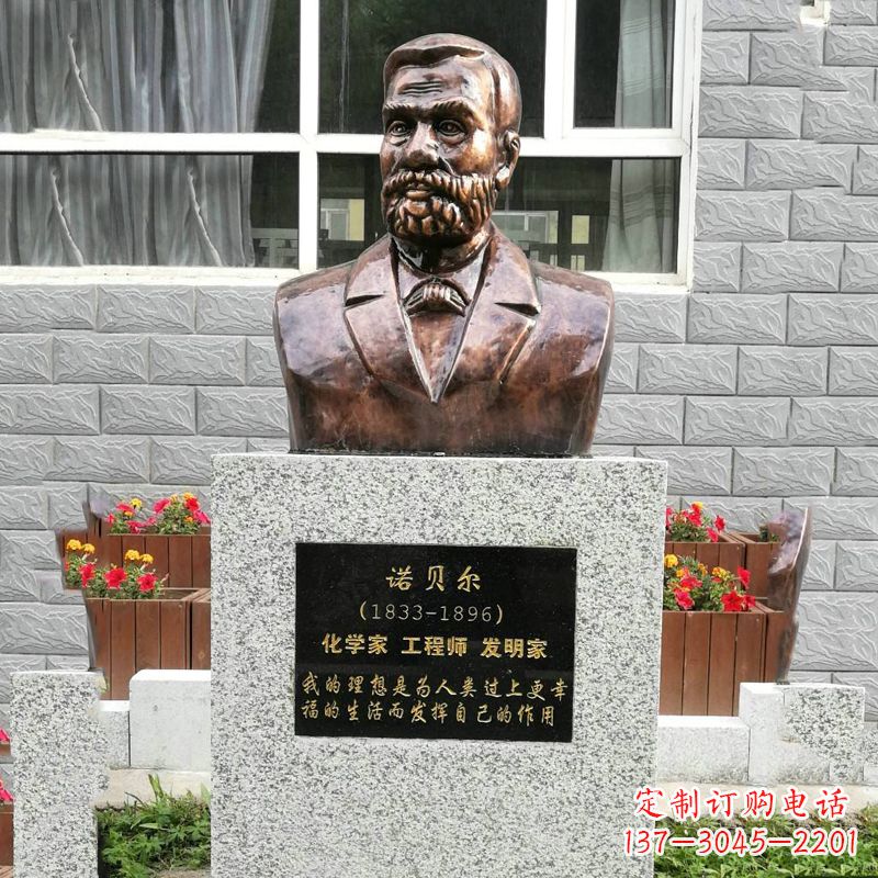 漳州世界名人诺贝尔铜雕头像
