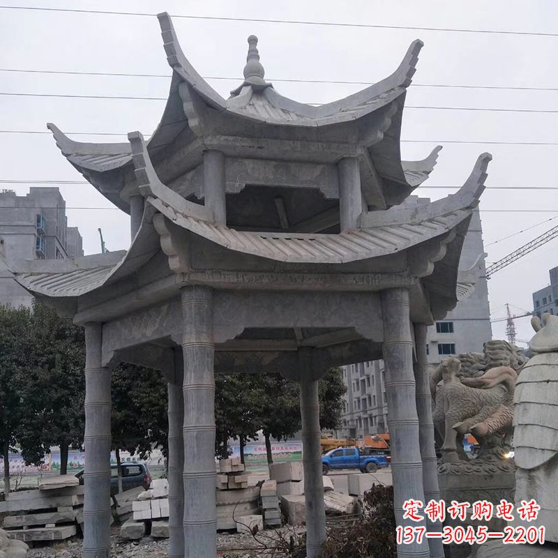 漳州双层八角石雕凉亭