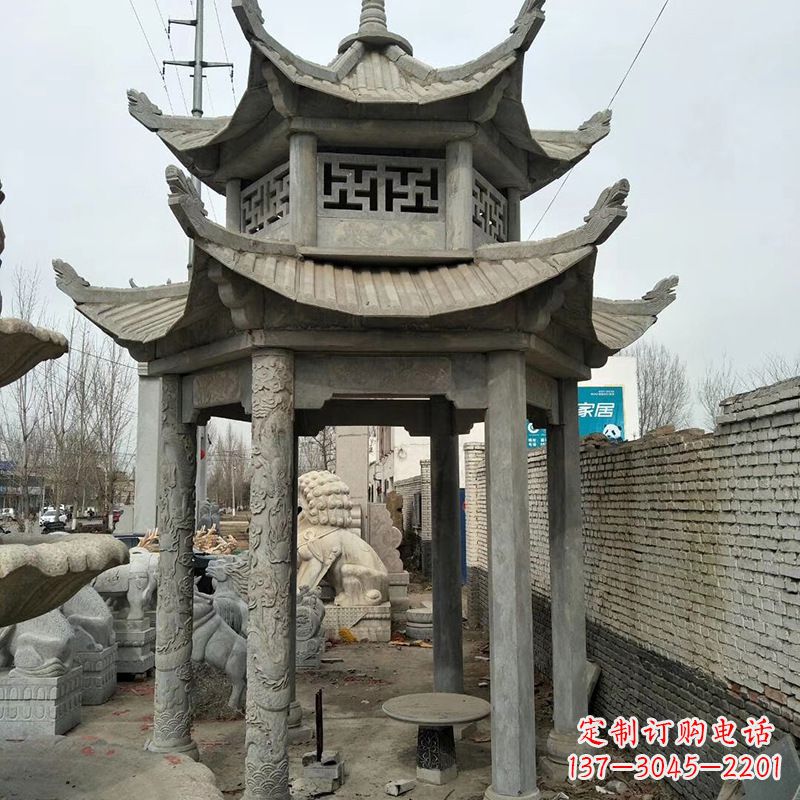 漳州双层大理石凉亭雕塑