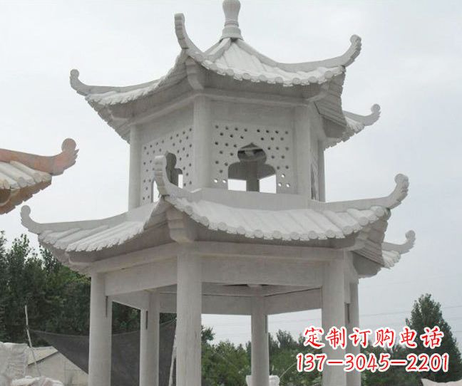 漳州双层大理石凉亭石雕
