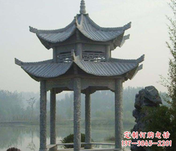 漳州双层仿古凉亭石雕_2