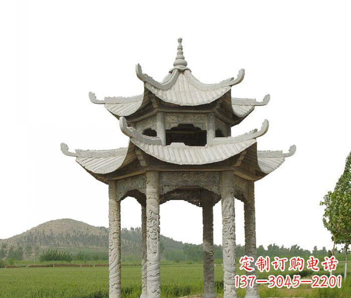 漳州双层仿古石雕凉亭