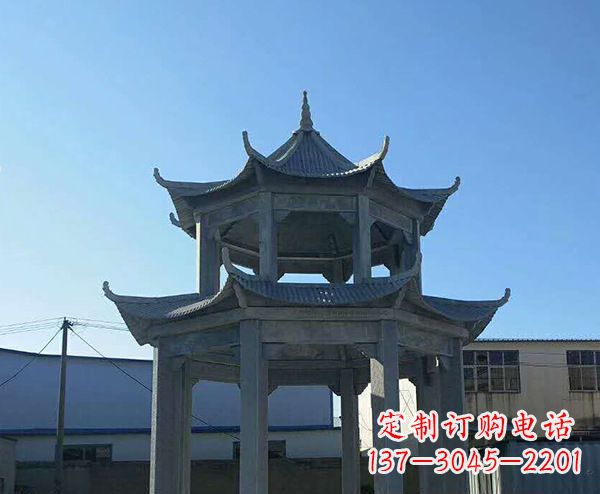 漳州双层仿古石凉亭石雕_1