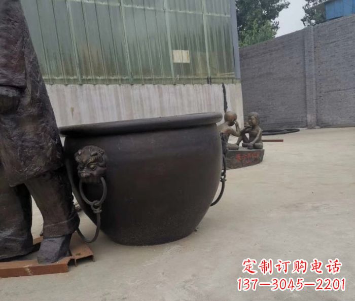 漳州水缸铜雕塑 (2)