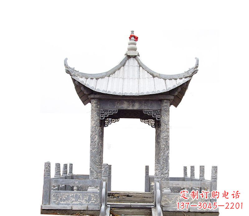 漳州四角仿古石凉亭石雕