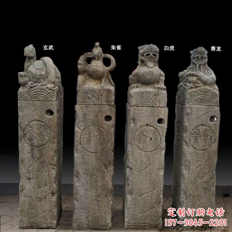 漳州四神兽拴马桩石雕