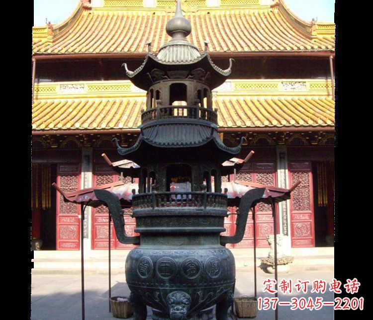 漳州寺庙景观香炉铜雕
