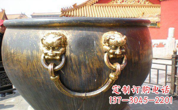 漳州寺庙水缸铜雕 (3)