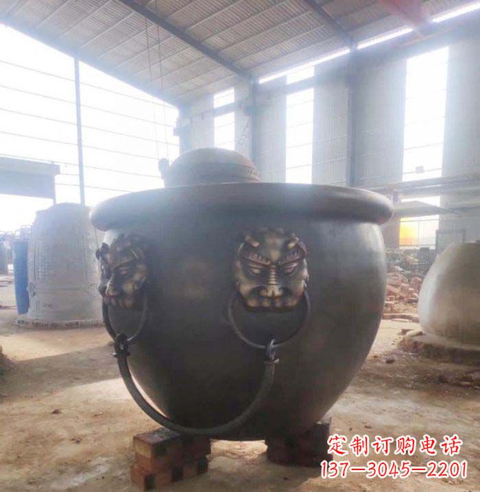 漳州寺庙水缸铜雕