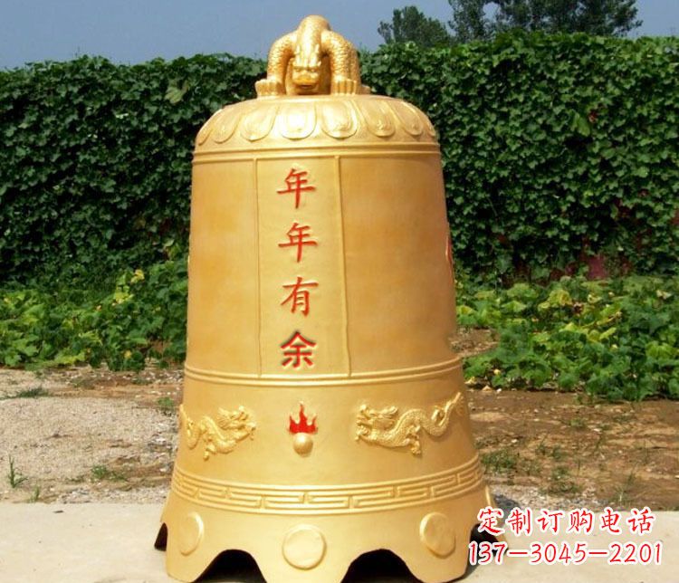 漳州寺庙铜钟雕塑 (2)