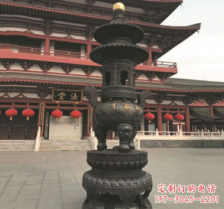 漳州寺庙香炉铜雕222