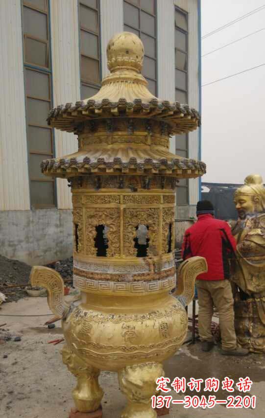 漳州寺庙香炉铜雕塑