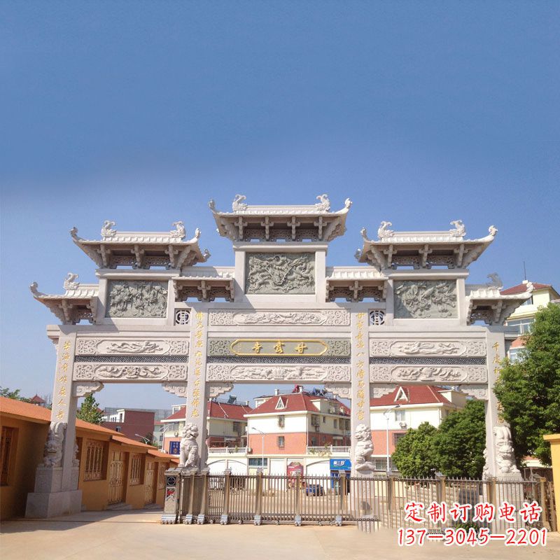漳州寺院大门石雕牌楼