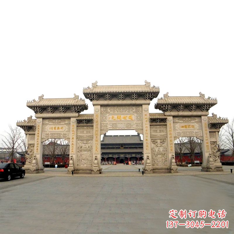 漳州寺院景区石雕牌坊