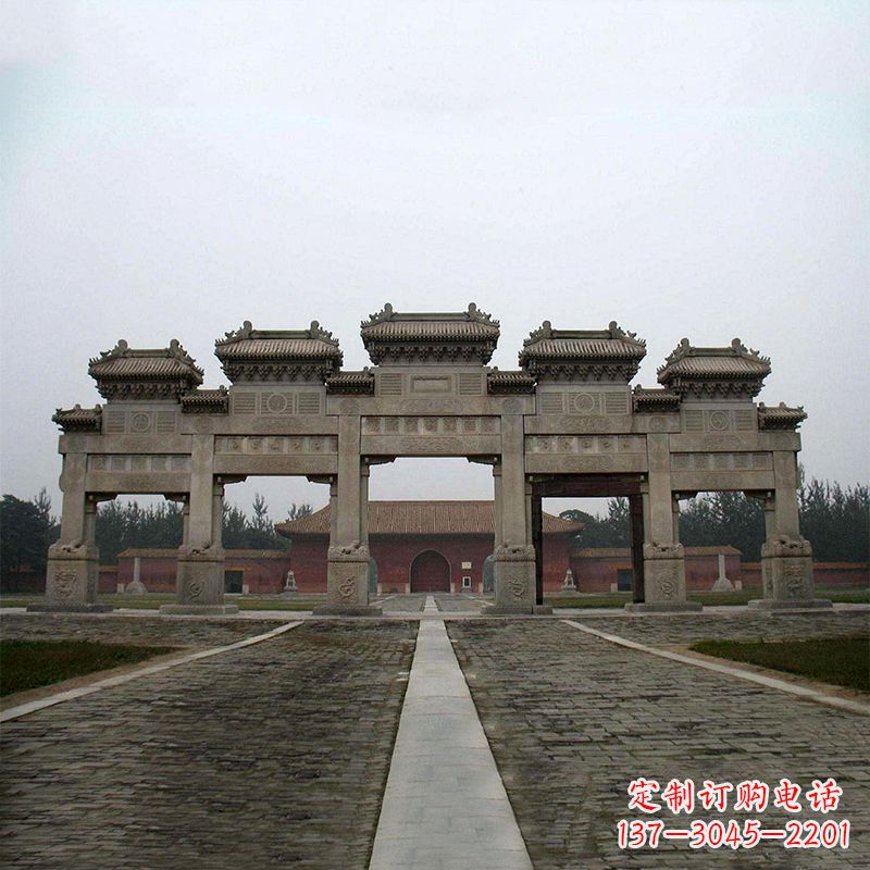 漳州寺院五门石牌楼