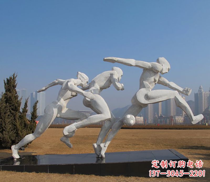 漳州踢足球不锈钢运动雕塑