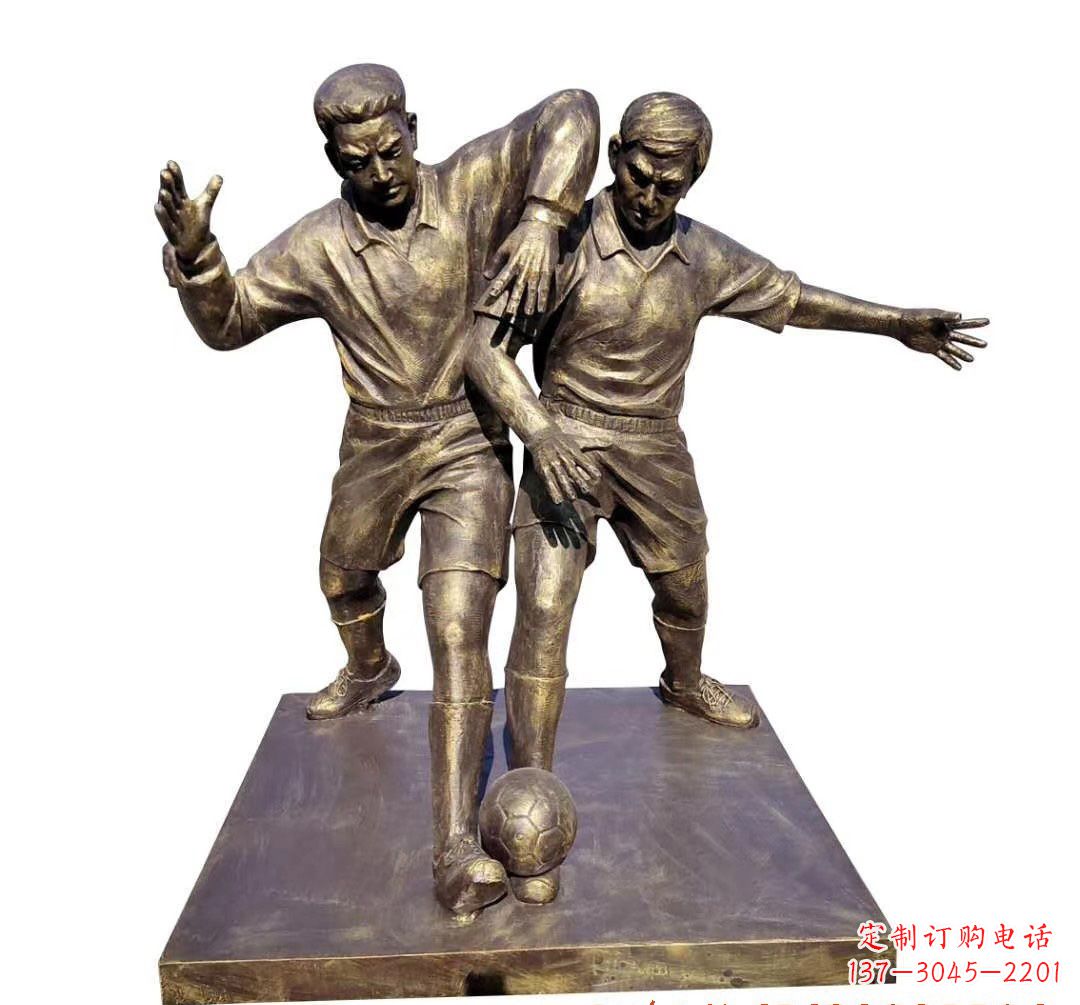 漳州踢足球人物铜雕